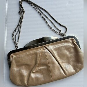 Hobo Handbag Metallic Clutch floral interior pockets purse Excellent Condition